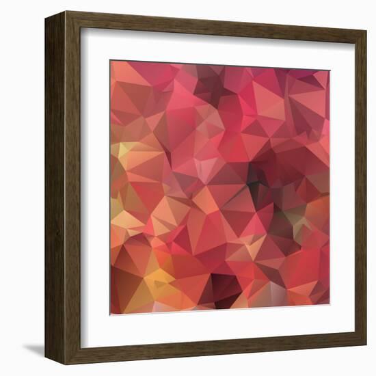 Background Abstract Geometric Rumpled Triangular Polygon Style-JAH MICRO-Framed Art Print