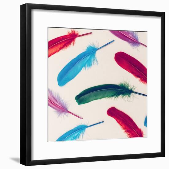 Background Feathers. Fashion Photo. Minimal Style-Evgeniya Porechenskaya-Framed Photographic Print