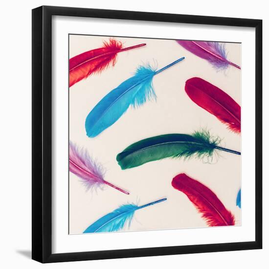 Background Feathers. Fashion Photo. Minimal Style-Evgeniya Porechenskaya-Framed Photographic Print