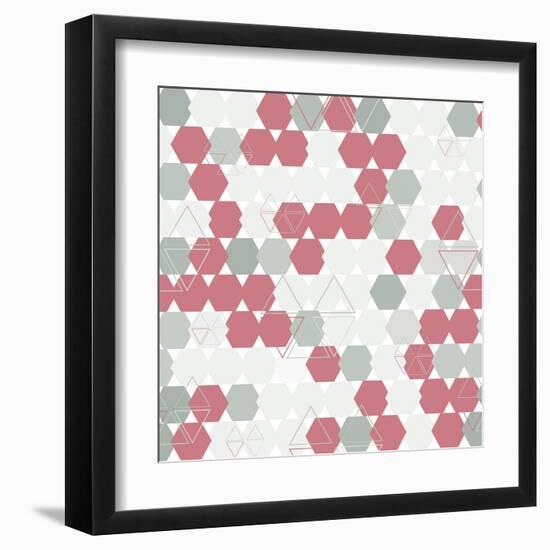 Background of Hexagon and Triangle-Little_cuckoo-Framed Art Print