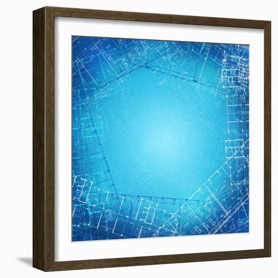 Background of the Architectural Drawings-cherezoff-Framed Art Print