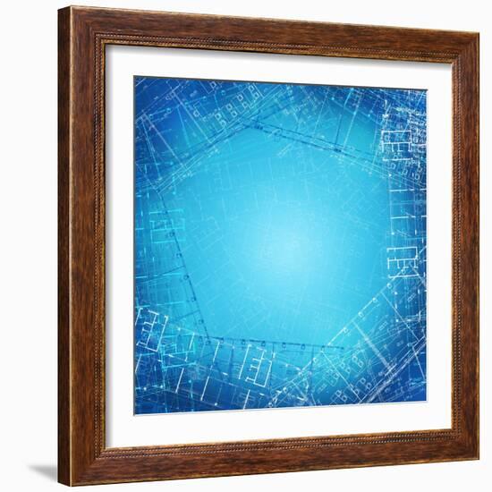 Background of the Architectural Drawings-cherezoff-Framed Art Print