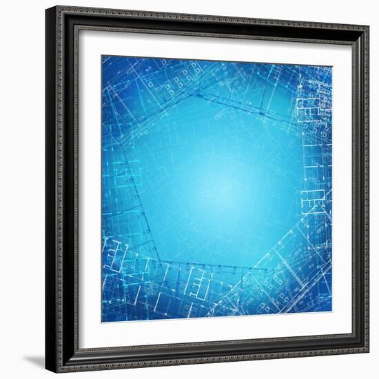 Background of the Architectural Drawings-cherezoff-Framed Art Print