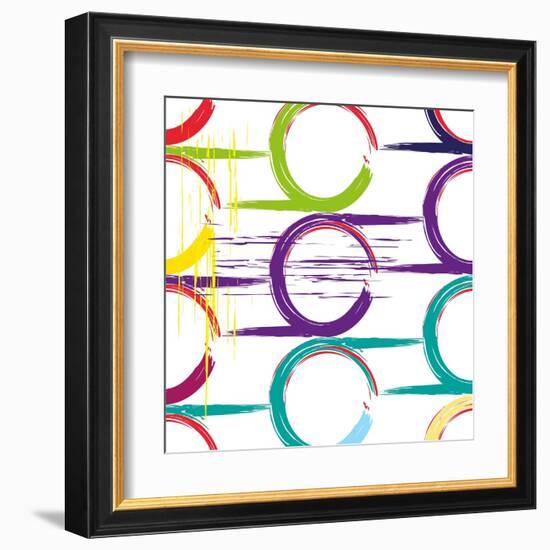 Background Pattern, with Circles, Strokes and Splashes, Grungy-thank you for shopping-Framed Art Print