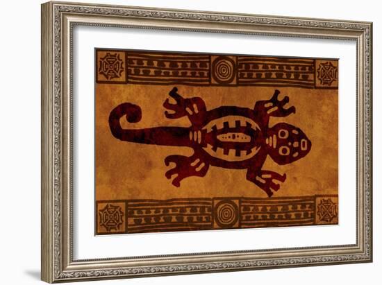 Background With American Indian National Patterns-frenta-Framed Art Print