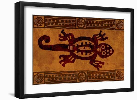 Background With American Indian National Patterns-frenta-Framed Art Print