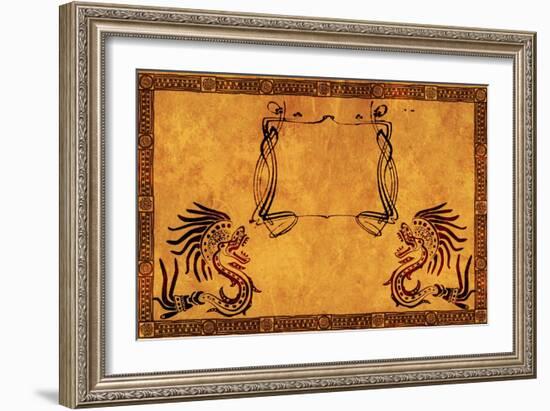 Background With American Indian National Patterns-frenta-Framed Art Print