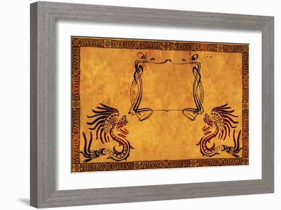 Background With American Indian National Patterns-frenta-Framed Art Print