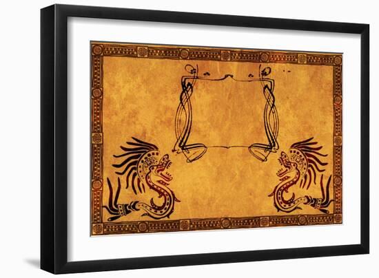 Background With American Indian National Patterns-frenta-Framed Art Print