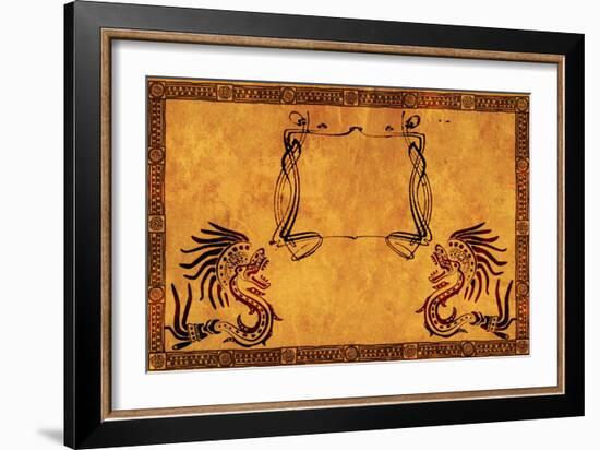 Background With American Indian National Patterns-frenta-Framed Art Print