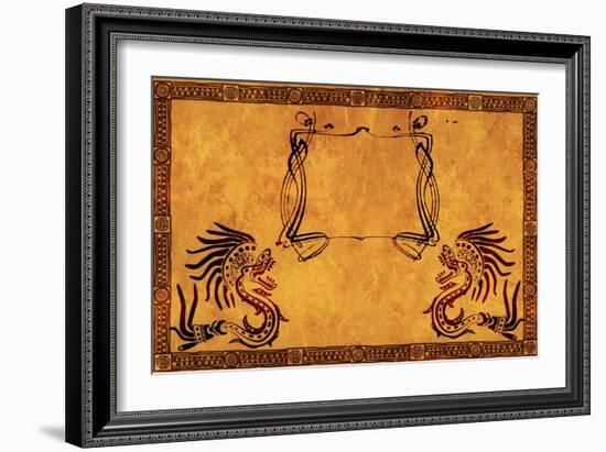 Background With American Indian National Patterns-frenta-Framed Art Print