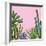 Background with Cactuses and Succulents Set. Plants of Desert.-incomible-Framed Art Print