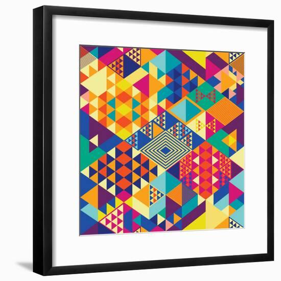 Background with Decorative Geometric and Abstract Elements. Vector Illustration.-emirilen-Framed Premium Giclee Print