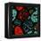 Background with Green, Black and Red Skulls-Alisa Foytik-Framed Stretched Canvas