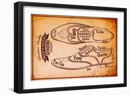 Background with Male Shoes and their Parts-111chemodan111-Framed Art Print