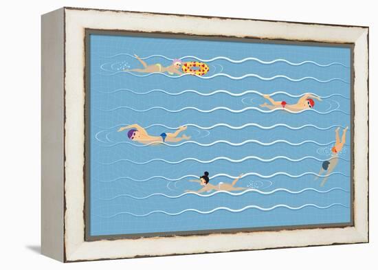 Background with Swimming Pool-Milovelen-Framed Stretched Canvas