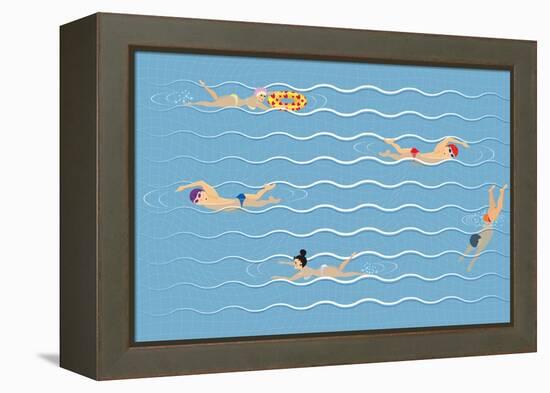 Background with Swimming Pool-Milovelen-Framed Stretched Canvas