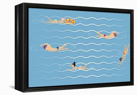 Background with Swimming Pool-Milovelen-Framed Stretched Canvas