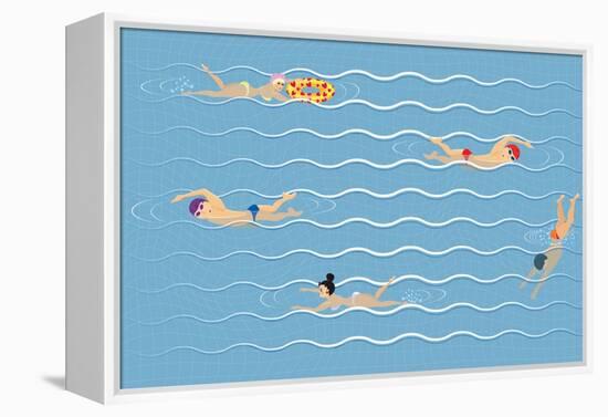 Background with Swimming Pool-Milovelen-Framed Stretched Canvas