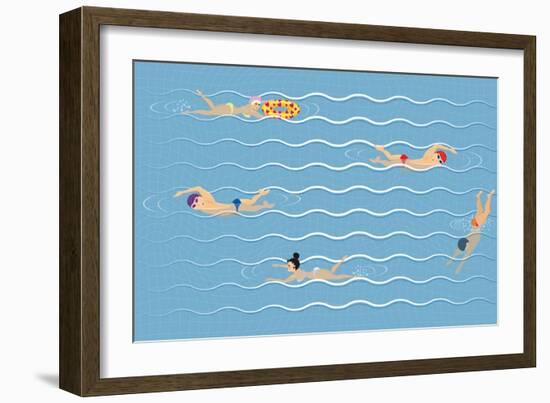 Background with Swimming Pool-Milovelen-Framed Art Print