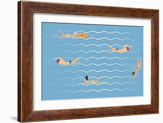 Background with Swimming Pool-Milovelen-Framed Art Print