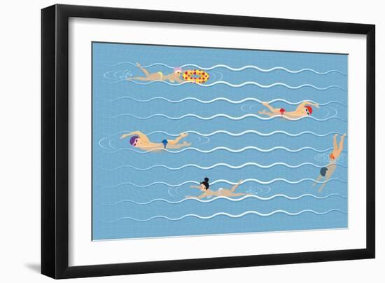 Background with Swimming Pool-Milovelen-Framed Art Print