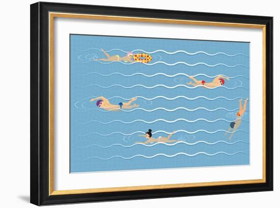 Background with Swimming Pool-Milovelen-Framed Art Print