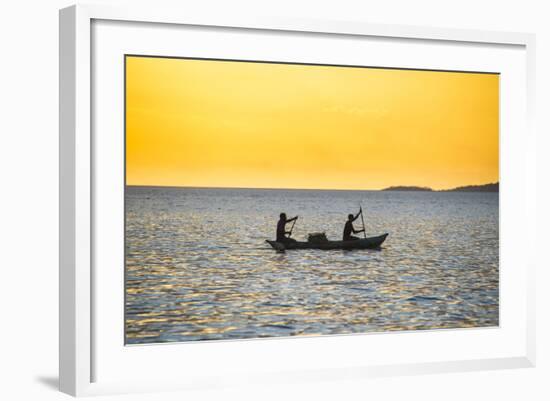 Backlight of Fishermen in a Little Fishing Boat at Sunset-Michael Runkel-Framed Photographic Print