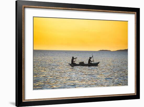 Backlight of Fishermen in a Little Fishing Boat at Sunset-Michael Runkel-Framed Photographic Print