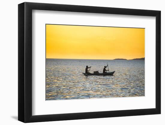 Backlight of Fishermen in a Little Fishing Boat at Sunset-Michael Runkel-Framed Photographic Print