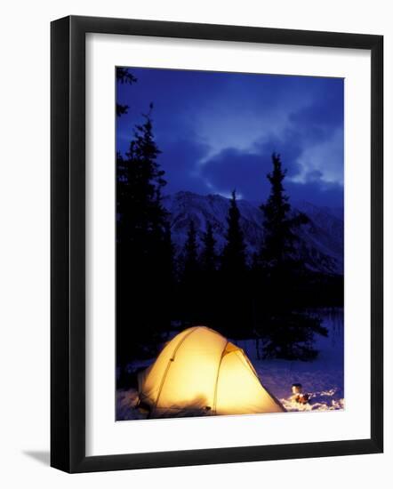 Backpacker's Tent on Iditarod Trail near Rainy Pass, Alaska, USA-Paul Souders-Framed Photographic Print