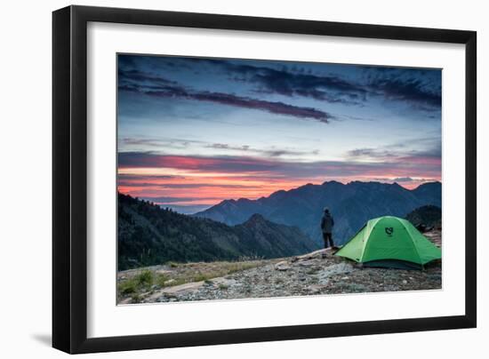 Backpacking In Big Cottonwood Canyon, Utah Overlooking Sunset-Lindsay Daniels-Framed Photographic Print