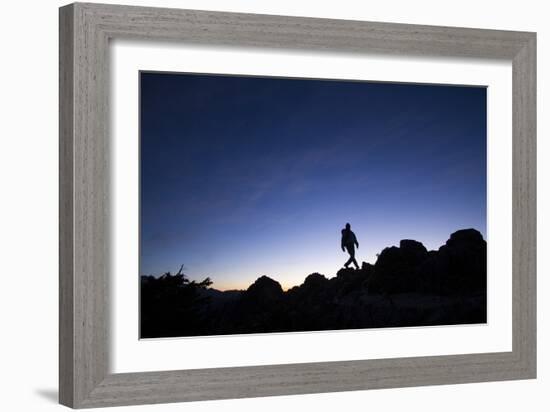 Backpacking Near The Pinnacle Peak Area. Mt. Rainier National Park, WA-Justin Bailie-Framed Photographic Print