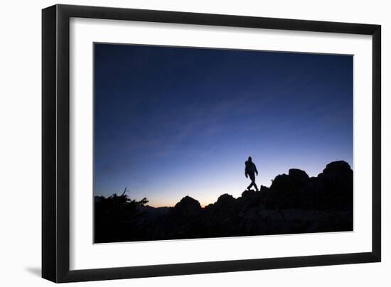 Backpacking Near The Pinnacle Peak Area. Mt. Rainier National Park, WA-Justin Bailie-Framed Photographic Print