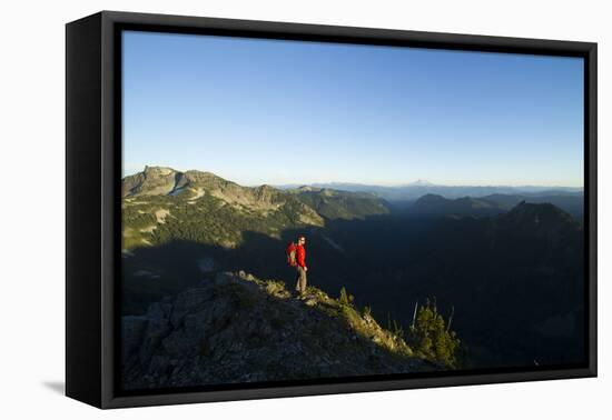 Backpacking Near The Pinnacle Peak Area. Mt. Rainier National Park, WA-Justin Bailie-Framed Premier Image Canvas