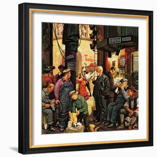 "Backstage at the Met," January 5, 1946-Stevan Dohanos-Framed Giclee Print