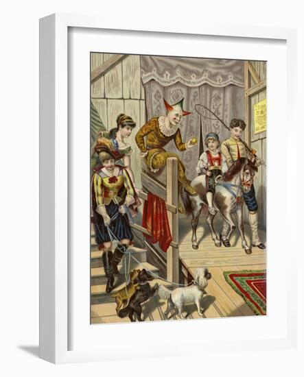 Backstage in a Circus-null-Framed Giclee Print