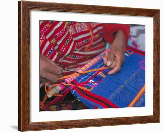 Backstrap Loom Weaving by Trique Weaver, Oaxaca, Mexico-Judith Haden-Framed Photographic Print