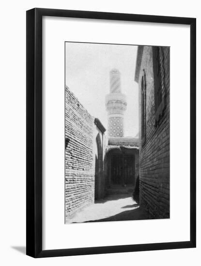 Backstreet and Old Mosque, Baghdad, Iraq, 1917-1919-null-Framed Giclee Print