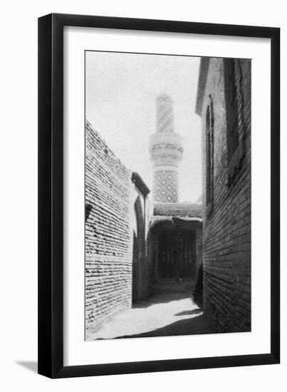 Backstreet and Old Mosque, Baghdad, Iraq, 1917-1919-null-Framed Giclee Print