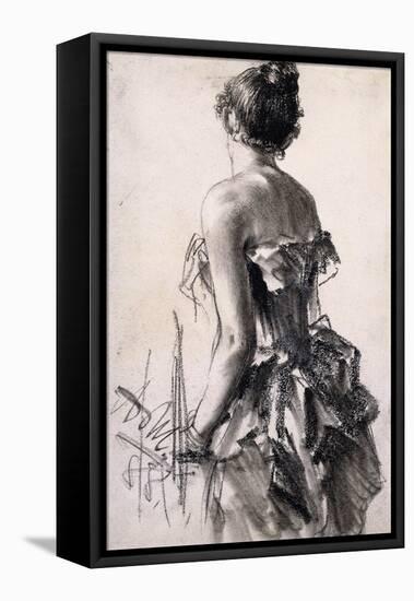 Backview of a Woman-Adolph Menzel-Framed Premier Image Canvas