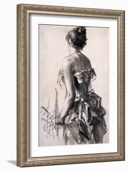 Backview of a Woman-Adolph Menzel-Framed Giclee Print