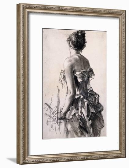 Backview of a Woman-Adolph Menzel-Framed Giclee Print