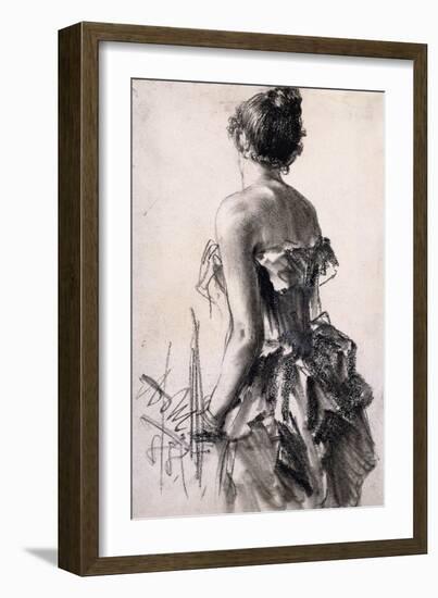 Backview of a Woman-Adolph Menzel-Framed Giclee Print