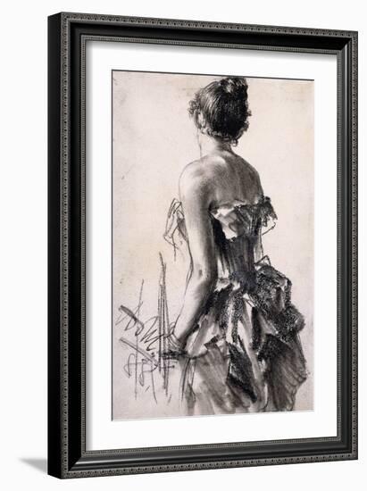 Backview of a Woman-Adolph Menzel-Framed Giclee Print