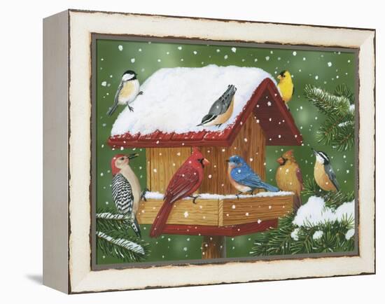 Backyard Birds, Holiday Treats-William Vanderdasson-Framed Premier Image Canvas