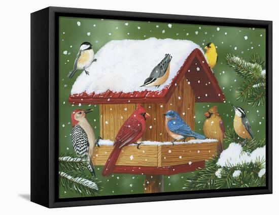 Backyard Birds, Holiday Treats-William Vanderdasson-Framed Premier Image Canvas