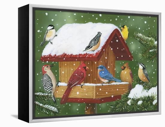 Backyard Birds, Holiday Treats-William Vanderdasson-Framed Premier Image Canvas