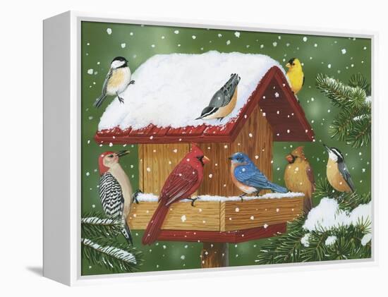 Backyard Birds, Holiday Treats-William Vanderdasson-Framed Premier Image Canvas