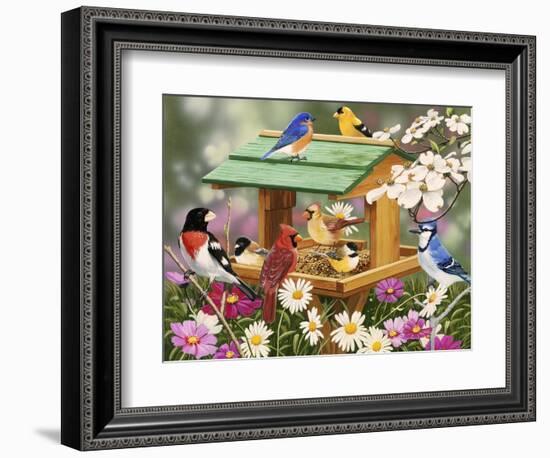 Backyard Birds Spring Feast-William Vanderdasson-Framed Giclee Print